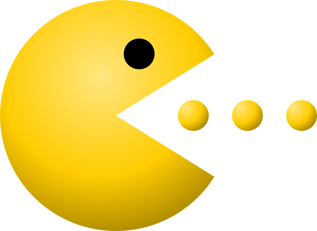 pacman, pac-man, dots